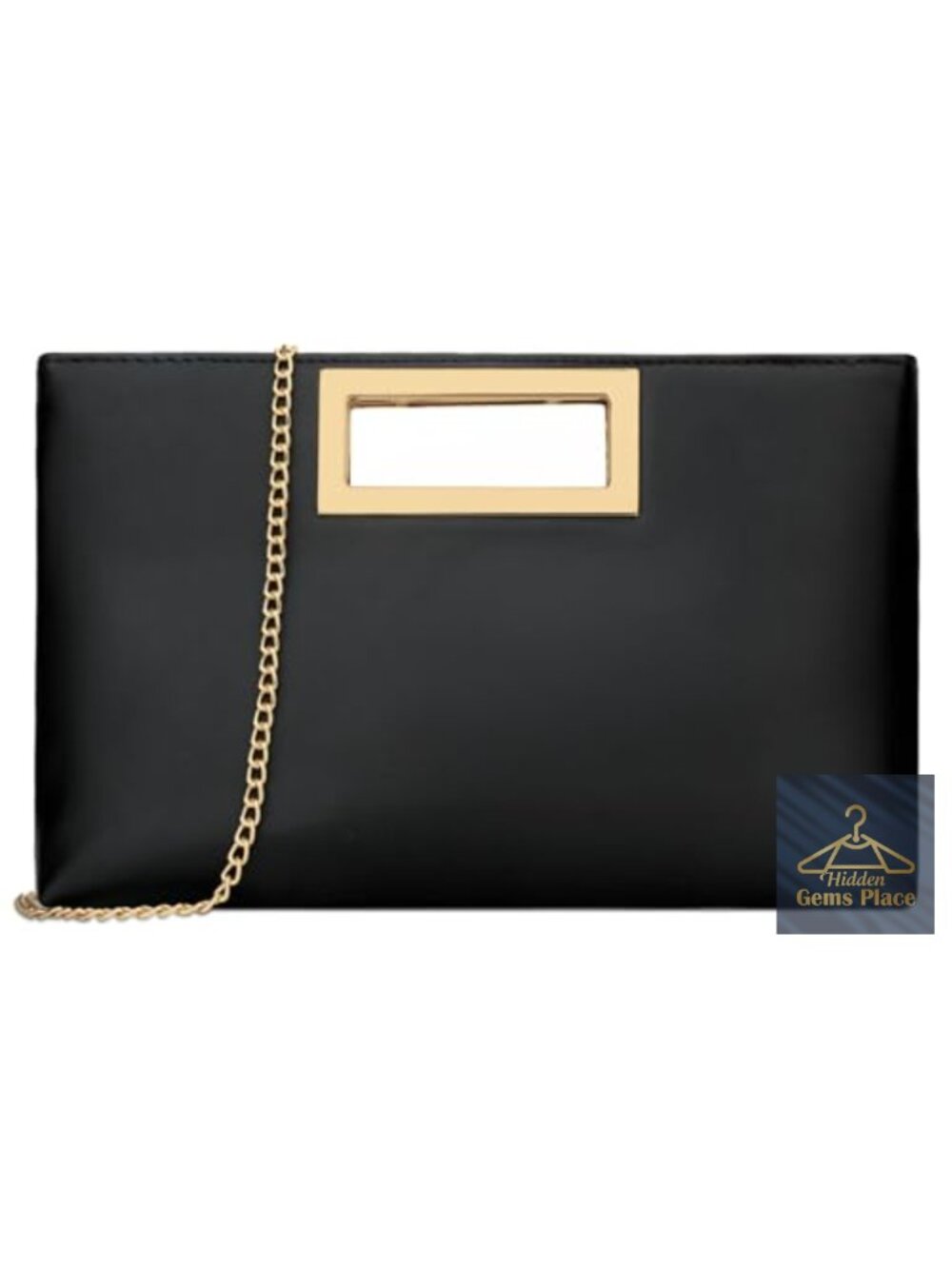 Vegan Leather Clutch Evening Bag with Chain Strap Formal Handbag for Wedding